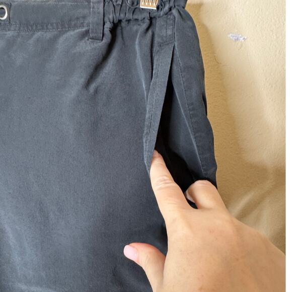 Eileen Fisher Medium Black Washable Silk Crepe Zip Cuff Joggers Pant - Picture 5 of 11